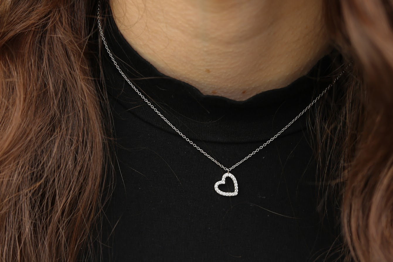 Mini Slanted Heart Necklace