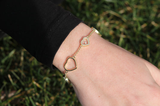 Exquisite Gold Heart Bracelet