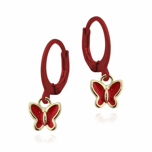 Colored Loop Butterfly Earrings