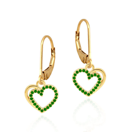 Colored Slanted Heart Earrings