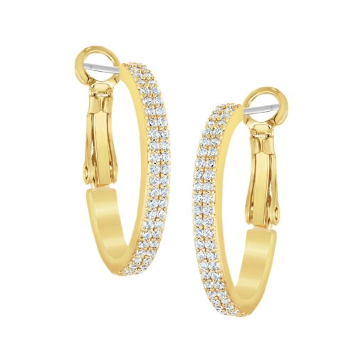 Fine Double Row Huggie Earring