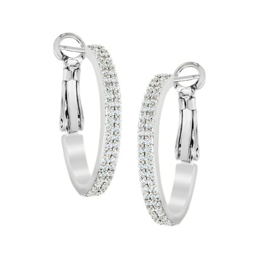 Fine Double Row Huggie Earring