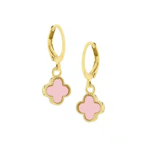 Beaded Clover Charm Earrings