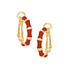 Enamel Bamboo Huggie Earring
