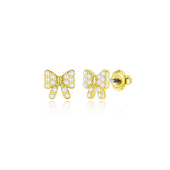 Pearl Bow Stud Earrings