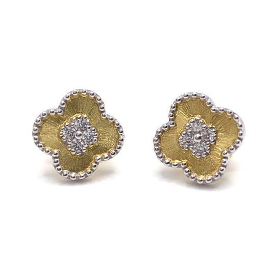 Small Inner Stone Clover Studs