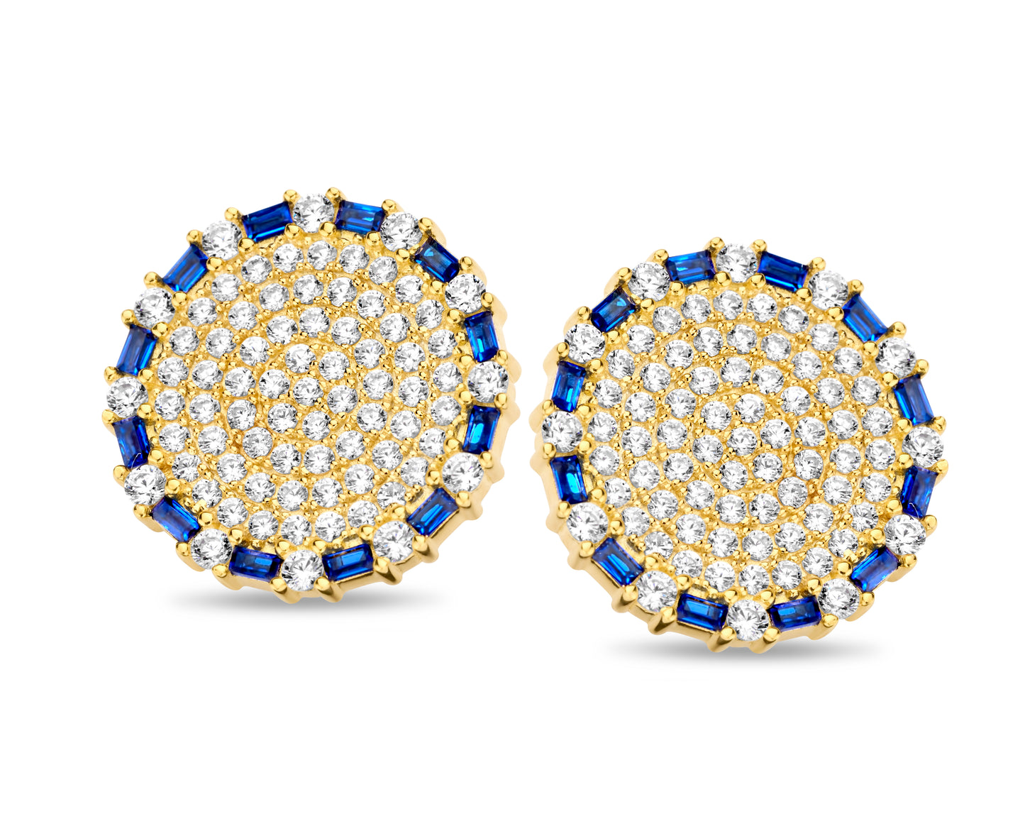 Outer Baguette Circular Studs