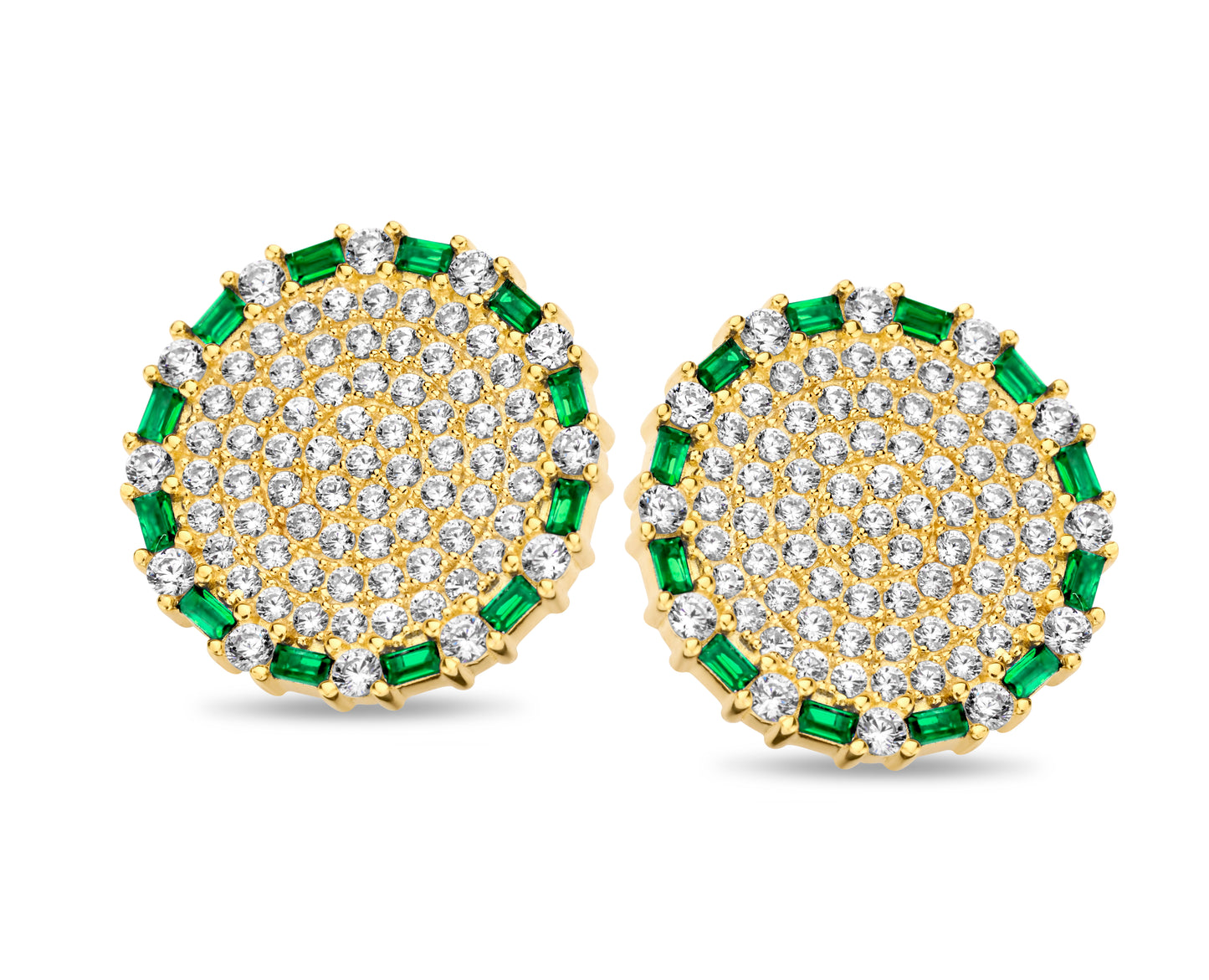 Outer Baguette Circular Studs