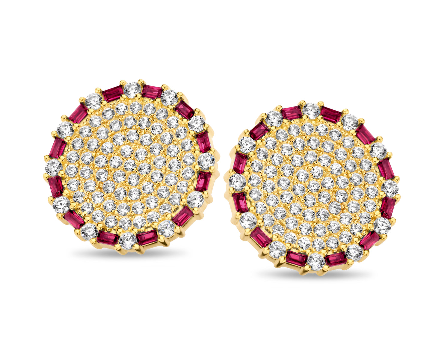 Outer Baguette Circular Studs