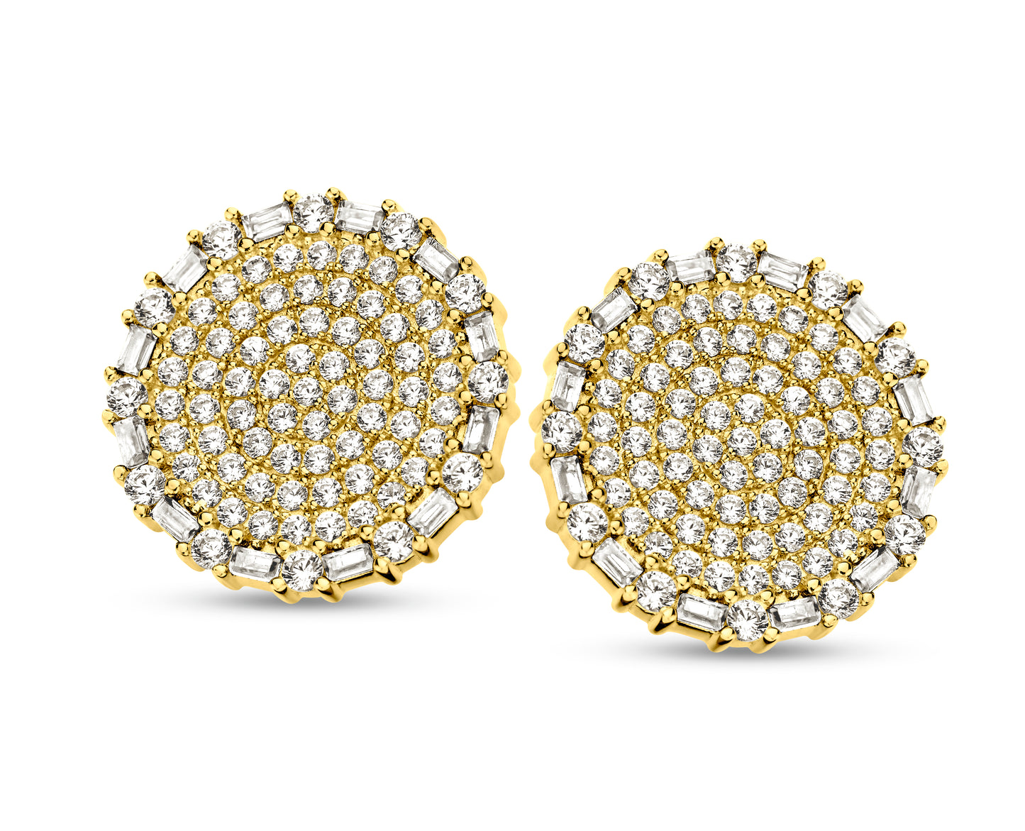 Outer Baguette Circular Studs