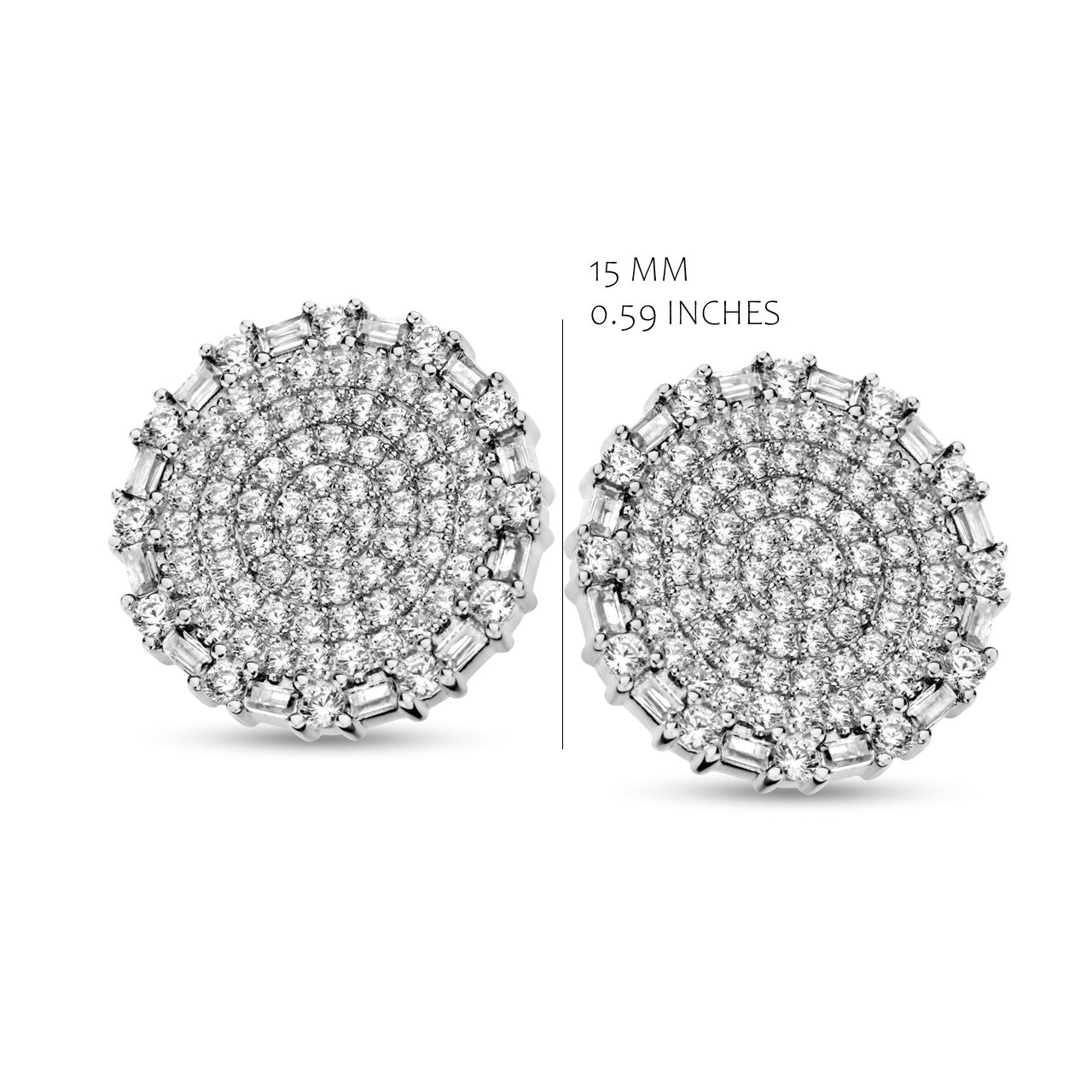 Outer Baguette Circular Studs