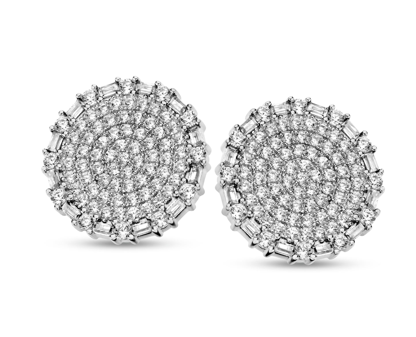 Outer Baguette Circular Studs