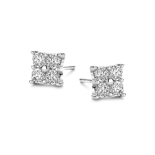 Squared Four Stone Studs