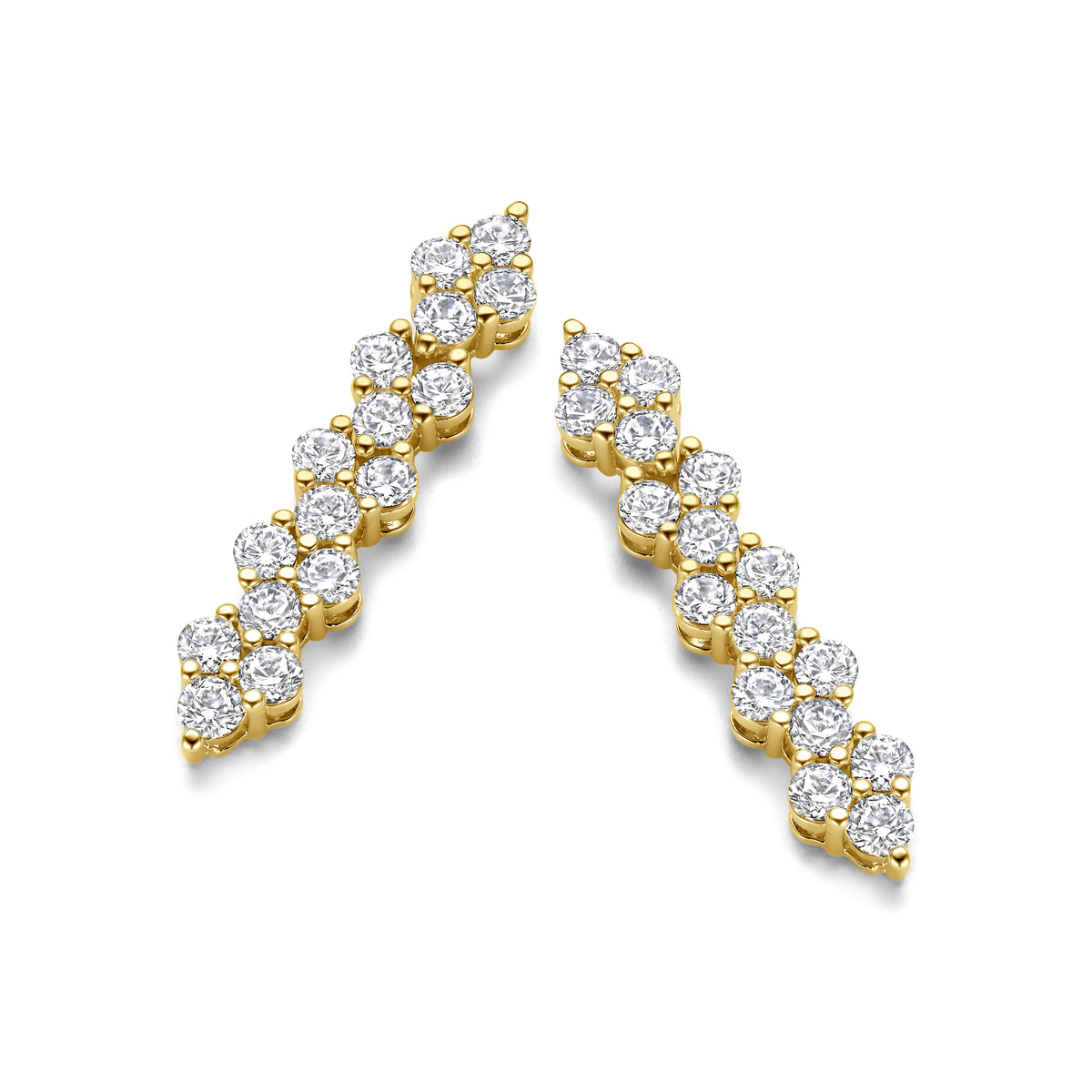 Curved Cluster Drop Earrings