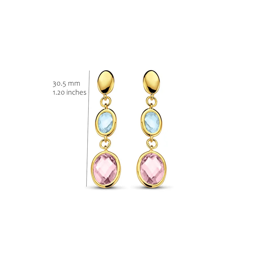 Multi Stone Drop Earrings