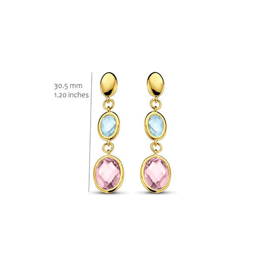 Multi Stone Drop Earrings