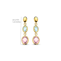 Multi Stone Drop Earrings