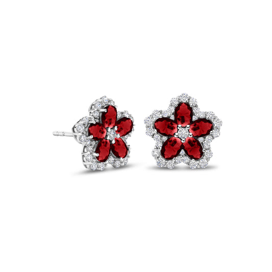 Bold Colored Floral Studs