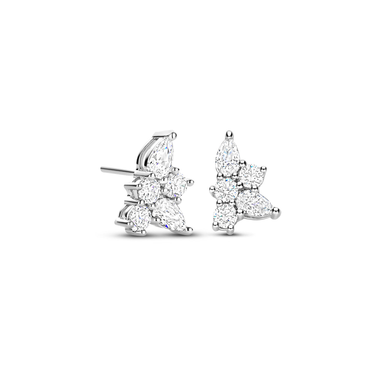 Split Petal Cluster Stud Earrings