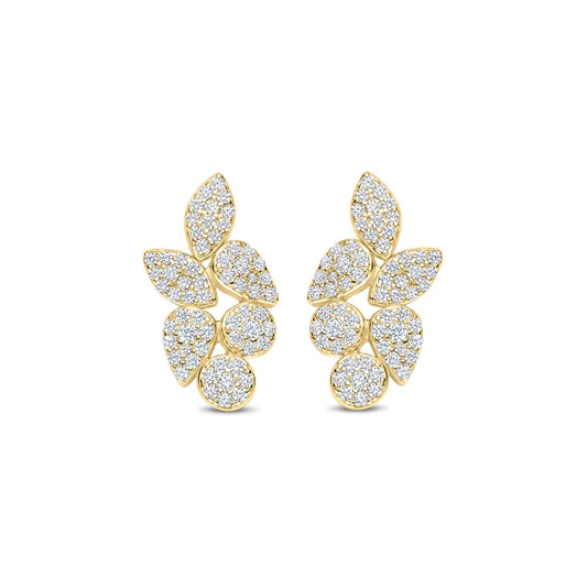 Pave Leaf Stud Earrings