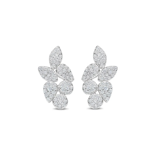 Pave Leaf Stud Earrings