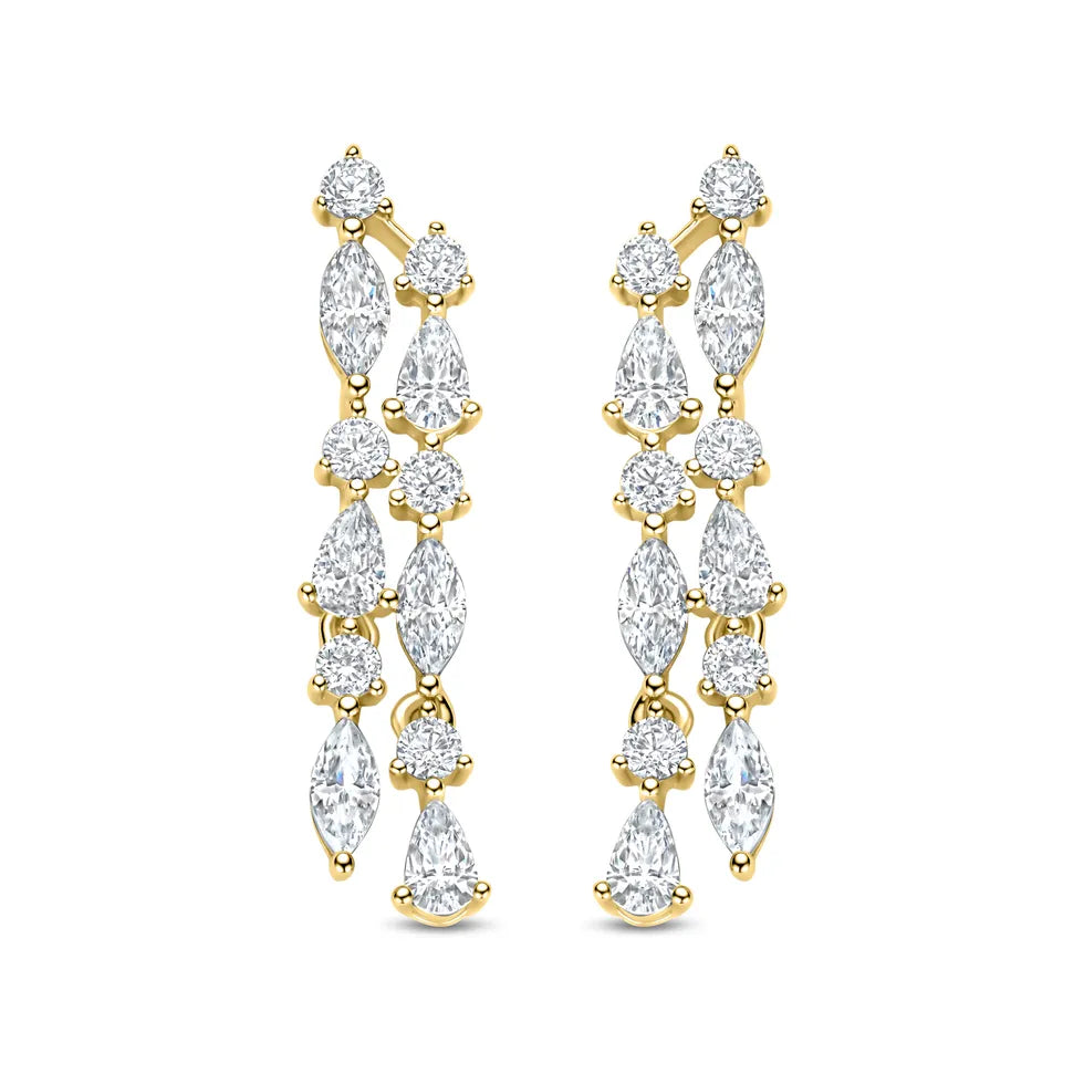 Multi Shape Double Drop Earrings