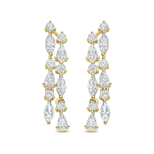 Multi Shape Double Drop Earrings