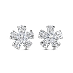 Teardrop Floral Stud Earrings