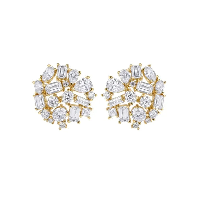Multi Shape Circular Stud Earrings