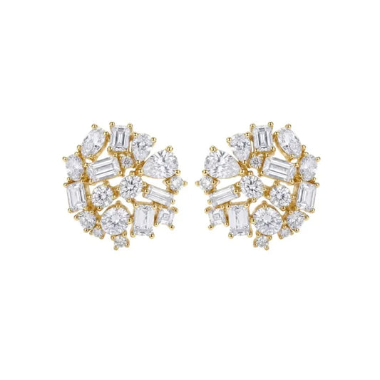Multi Shape Circular Stud Earrings