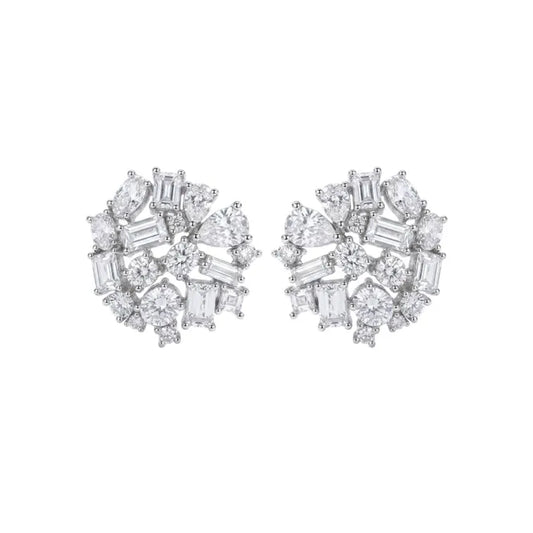 Multi Shape Circular Stud Earrings