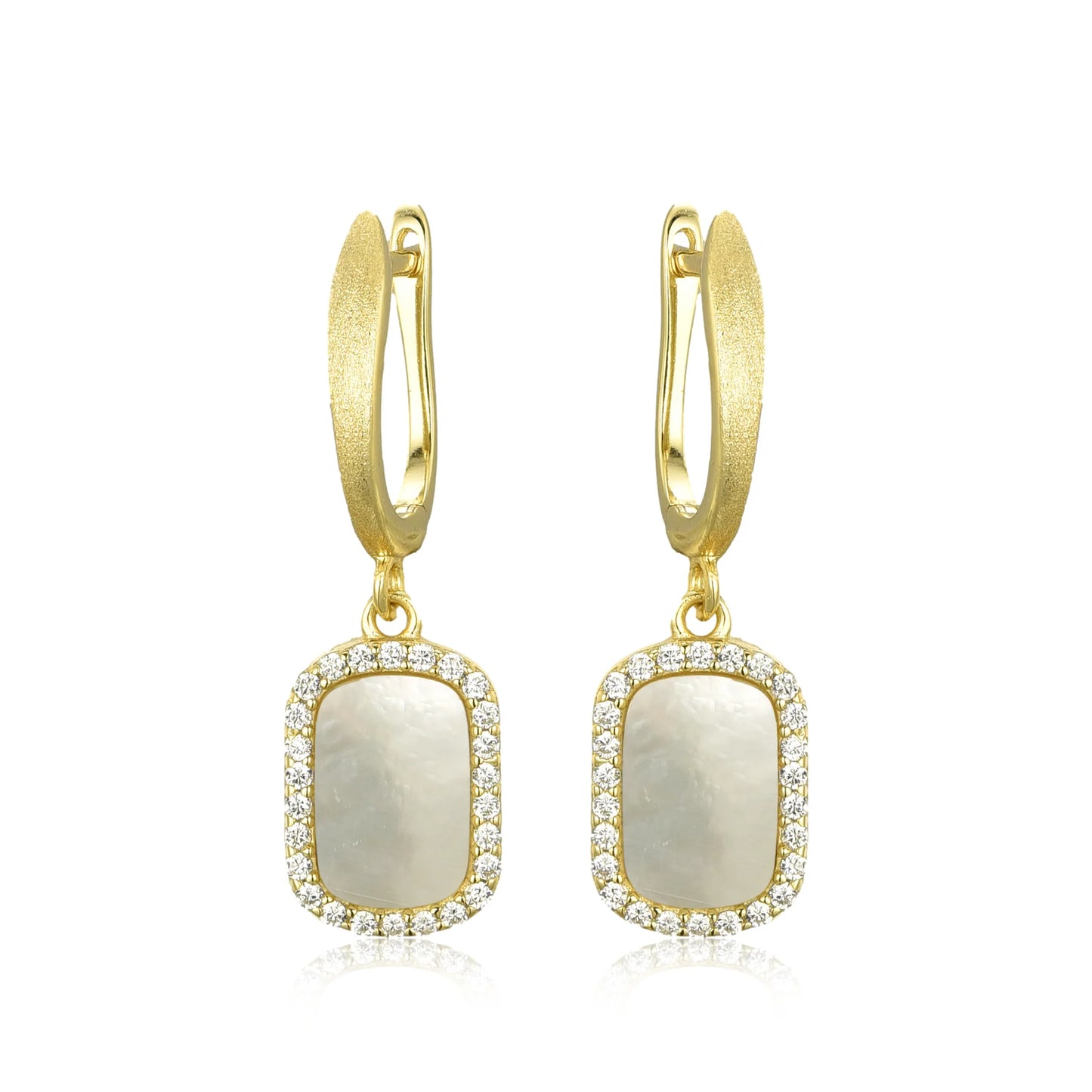 Rectangle Mother Of Pearl Earrings