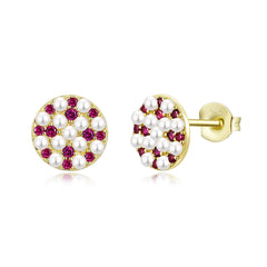 Color Pearl Disc Studs