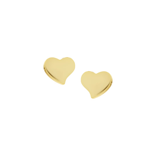Gold Tilted Heart Stud