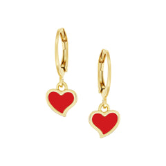 Tilted Heart Hanging Earrings