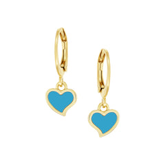 Tilted Heart Hanging Earrings