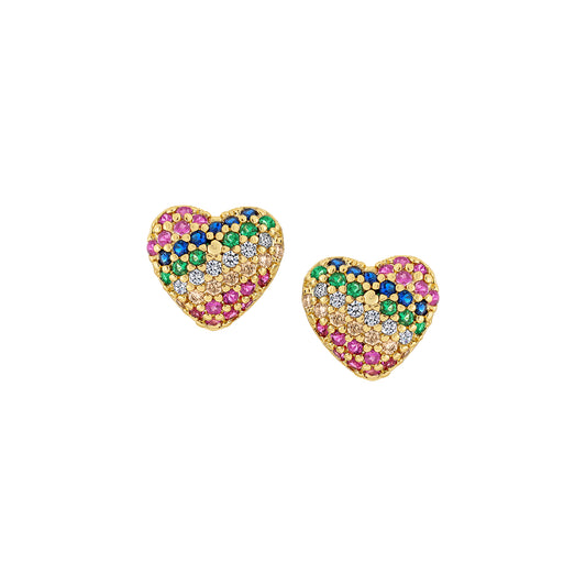 Rainbow Heart Studs