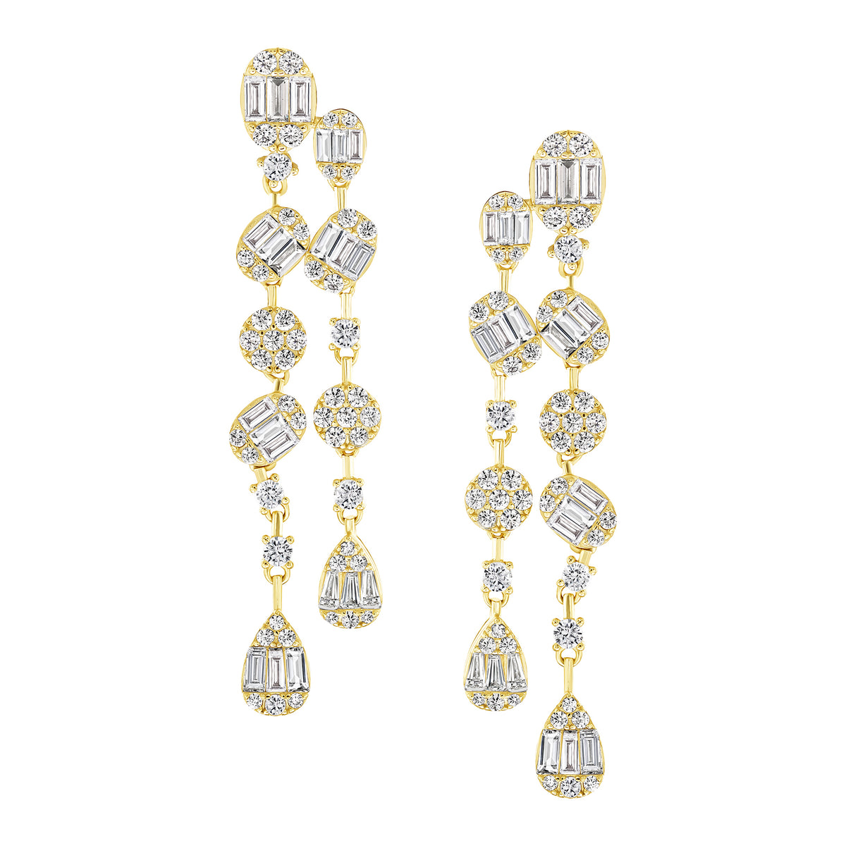 Multi Shape Baguette Earrings