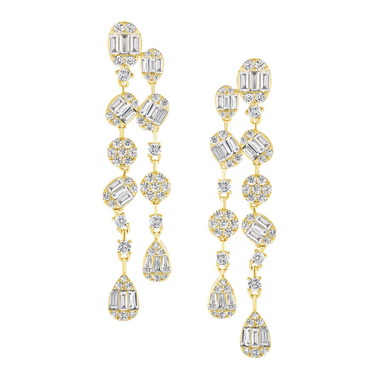 Multi Shape Baguette Earrings