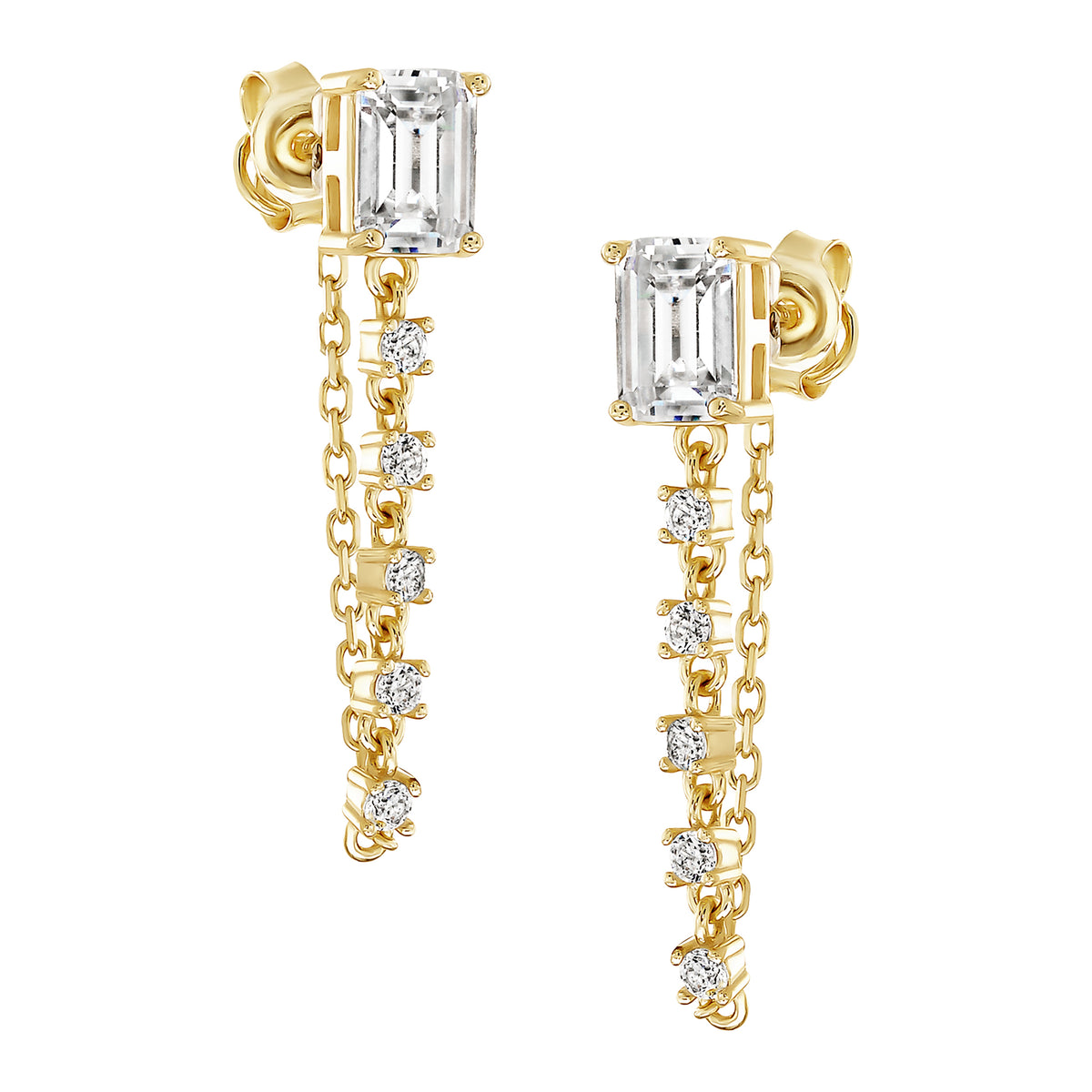 Rectangle Chain Earrings