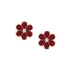 Teardrop Floral Studs