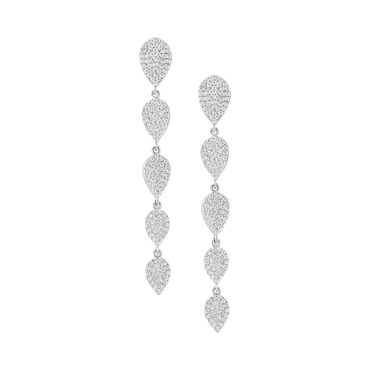 Pave Teardrop Drop Earrings