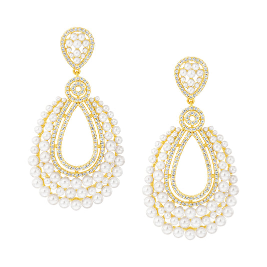 Statement Pearl Teardrop Earrings