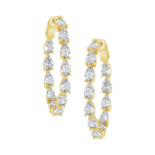 Teardrop Stone Hoops