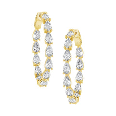 Teardrop Stone Hoops