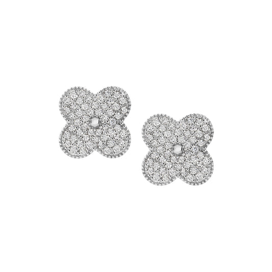 Pave Clover Studs