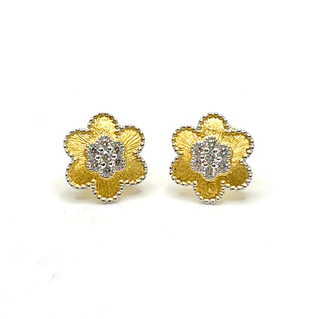 Small Inner Stone Floral Studs