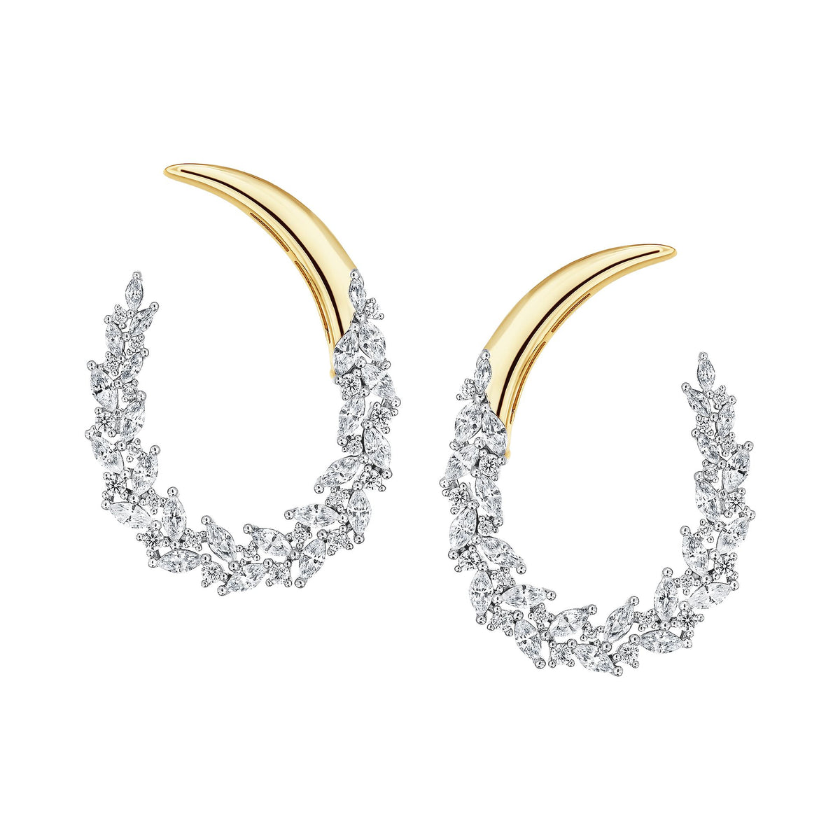 Marquise Stone J Hoop Earrings