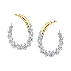 Marquise Stone J Hoop Earrings