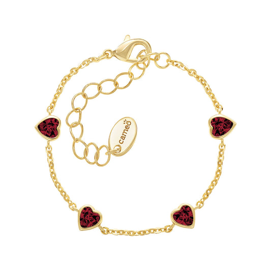 Mini Bezel Hearts Bracelet